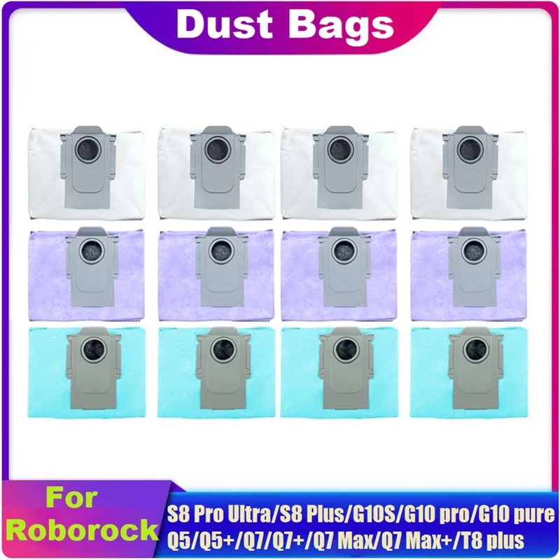 Activated Carbon Dust Bags For Roborock S8 Pro Ultra/S8 Plus/G10S/Pro/Pure/Q5/Q5+/Q7/Q7+/Q7 Max/Q7 Max+/T8 Plus