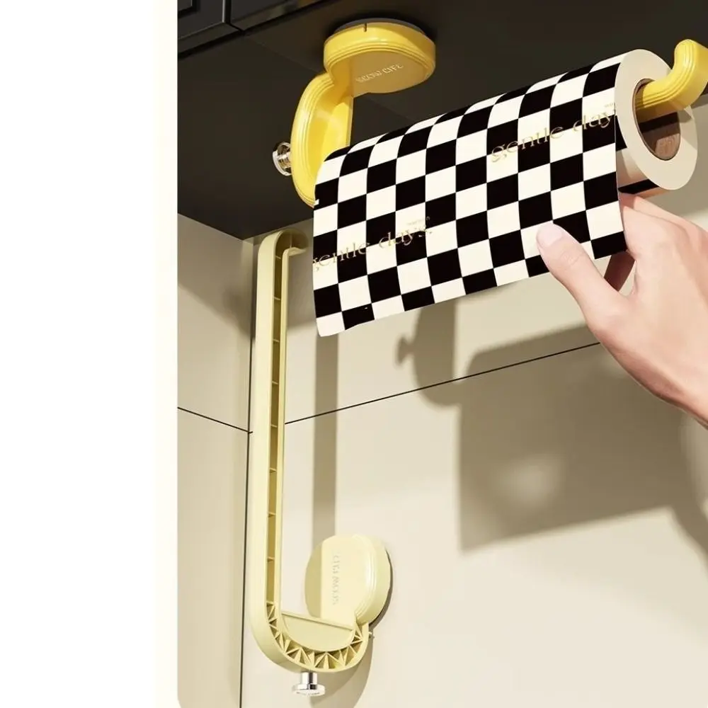 

Suction Cup Kitchen Paper Holder Punch-Free Wall Mounted Toilet Roll Holder No Punching Vacuum Adsorption Towel Rack