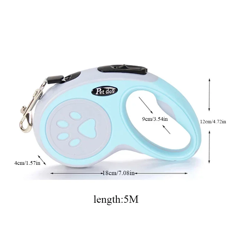 Hot 5M Leashes Durable Automatic Retractable Nylon Cat Lead Extension Puppy Dogs Collar Walking Running Lead Roulette Dog Collar