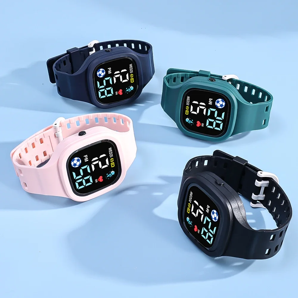 Reloj Digital cuadrado LED para estudiantes, relojes electrónicos deportivos de ocio, reloj electrónico Simple a la moda impermeable para niños, nuevo