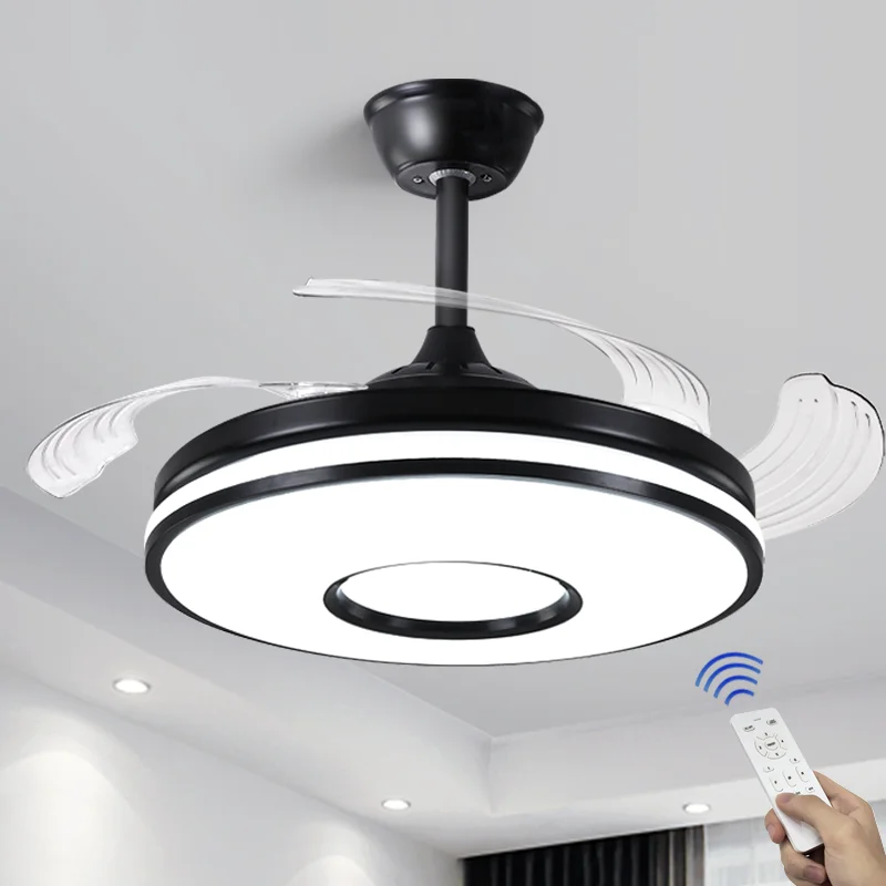 modern residential dimmable led ceiling fan light luxury ceiling fan with light and bluetooth speaker