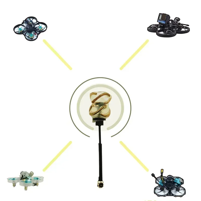 مابل ضوء لاسلكي 1S 5.8G هوائي مصاصة الاستقطاب الدائري 2dBi RHCP IPEX لطائرة Acrobee Mobula7 1S FPV Tinywhoop بدون طيار