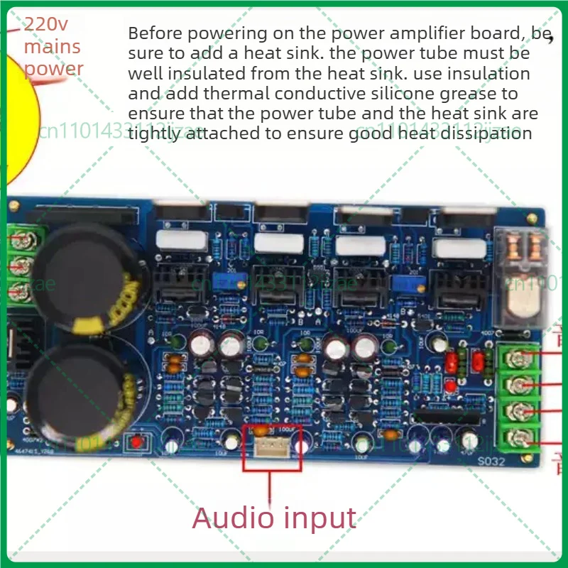 S032 HIFI Power Amplifier Board 150W+150W Dual Channel ON Semiconductor Transistor Amp Board With Rectifier Protection