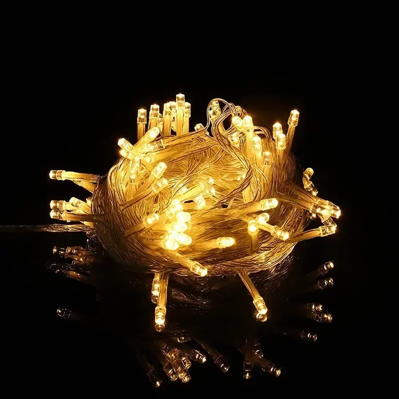 عيد الحب الذيل التوصيل 220 فولت الاتحاد الأوروبي التوصيل 10 متر عيد الميلاد LED سلسلة ضوء أكاليل الديكور الجنية مصباح للمنزل حفلة عطلة