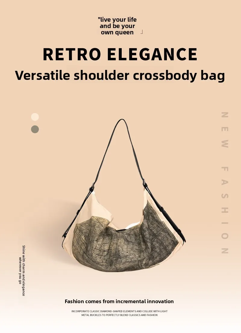 

Casual printed canvas bag literary retro high-end shoulder bag fashion versatile trend women's bag