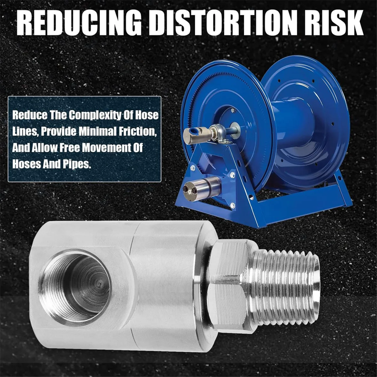 A03R 5124-Ni-AL 1/2Inch MXF Swivel Heavy Duty Hose Reels Swivel with Grease Zerk and Hose Reels Replace 9SS8MP50XFP50-Ni-AL