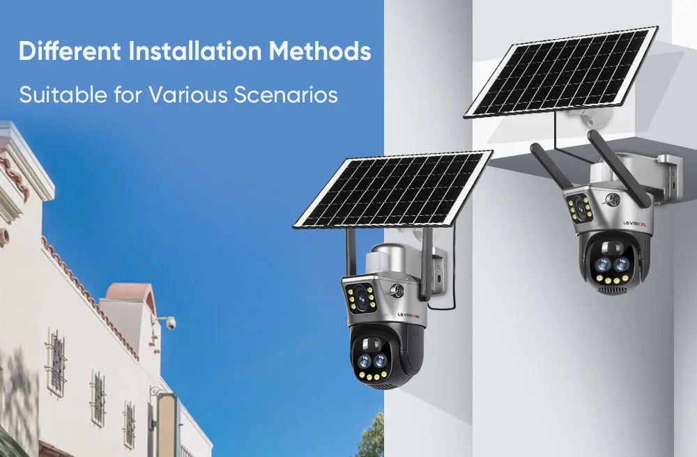 LS VISION V380 Dual Lens WIFI/4G Camera Solar 10X Zoom PIR Human Detection Night Vision Outdoor Security Video Cam 8MP 4K Cctv