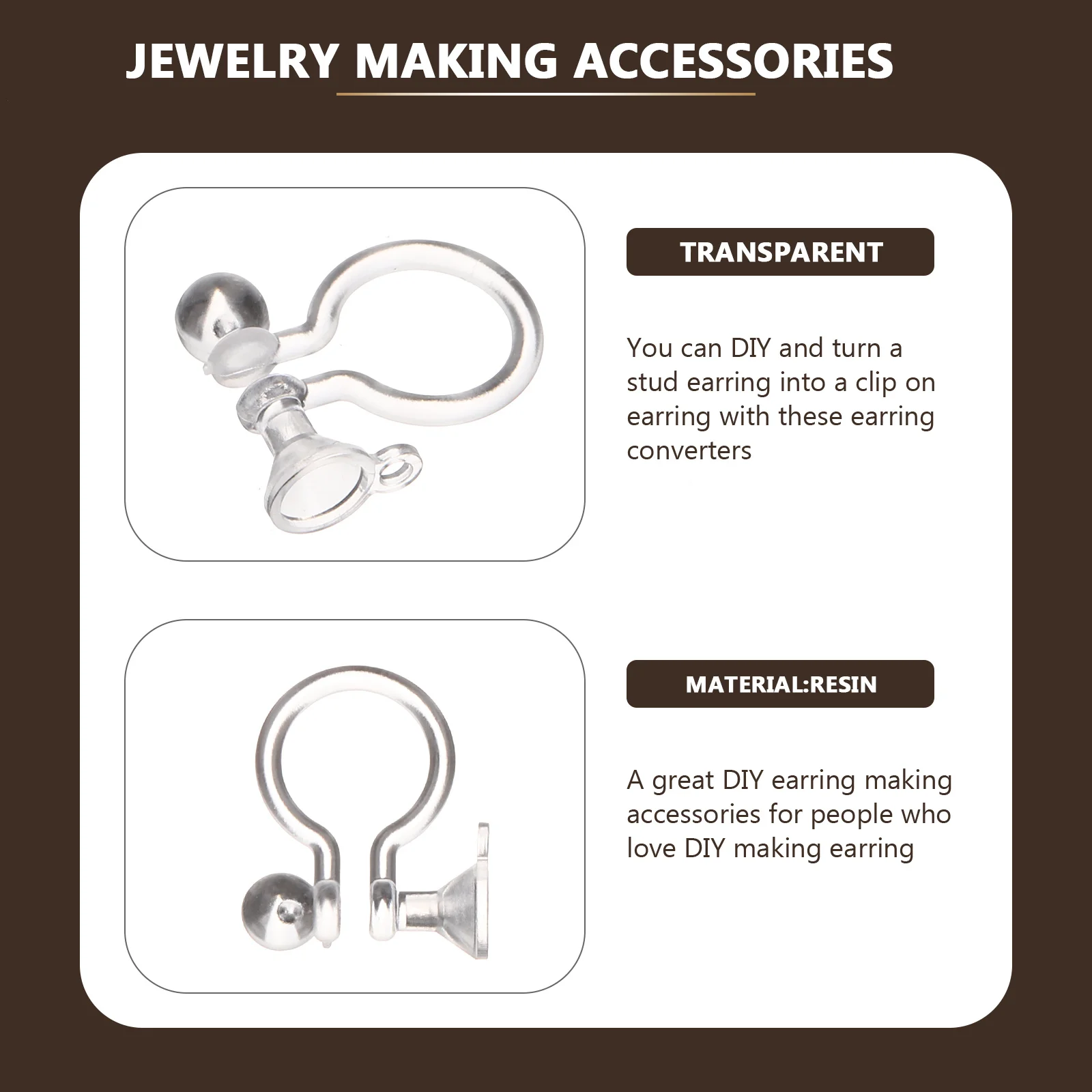 

100Pcs Convert Pierced Earrings to Clip on Non Pierced Ear Adapters Invisible Earring Making Accessories Components