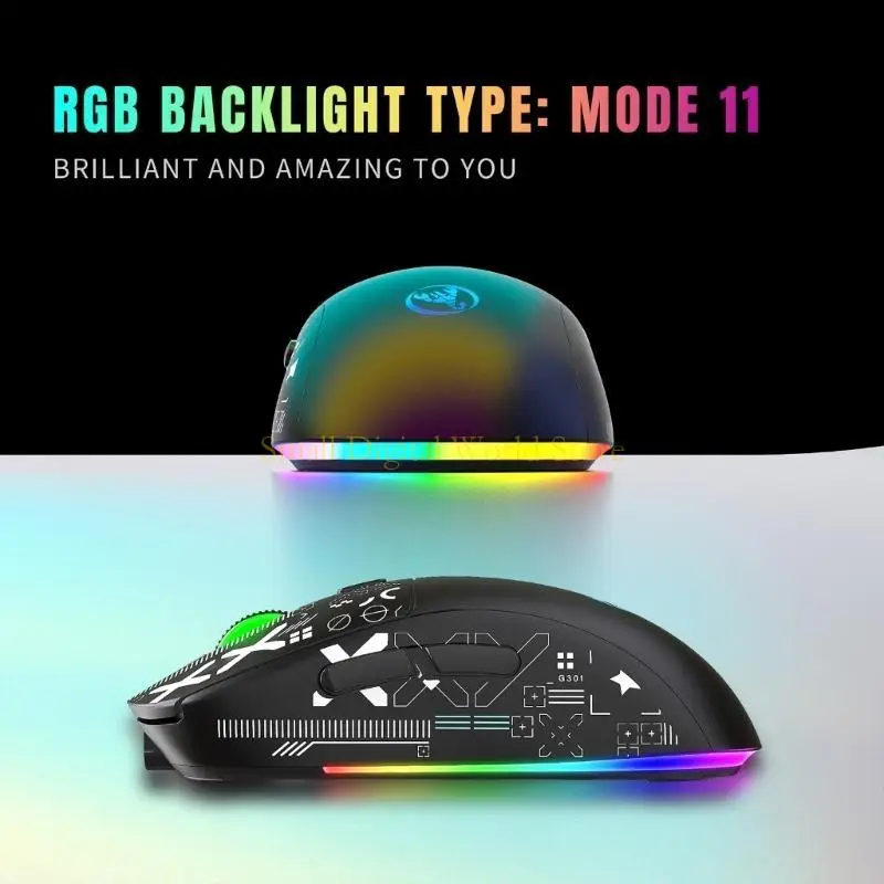 77UB RGB Maus-Tri-Mode 2.4GHz Dual-Bluetooth-kompatibler 3600DPI-Sensor einstellbar