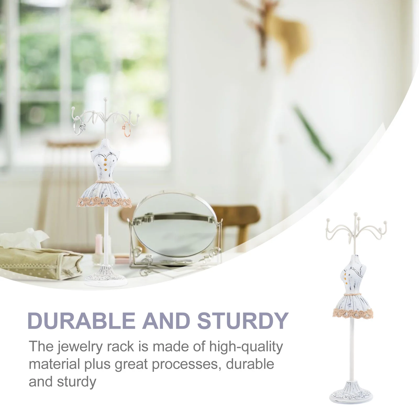 

Rotating Jewelry Stand Earring Storage Shelf Organizer Simple Rack Necklace Holder Display Fine