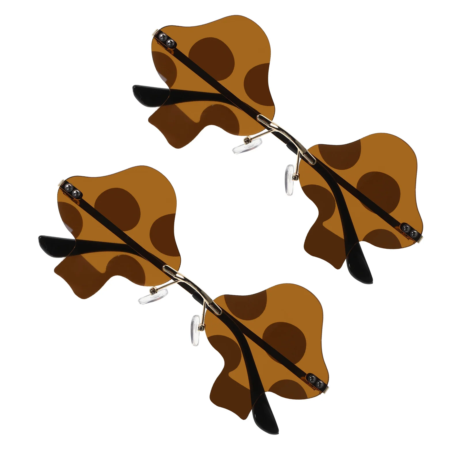 2 قطعة نظارات شمسية على شكل فطر تصميم فريد من نوعه بدون إطار طراز عتيق 60S ظلال خفيفة الوزن واقية من الأشعة فوق البنفسجية للسفر