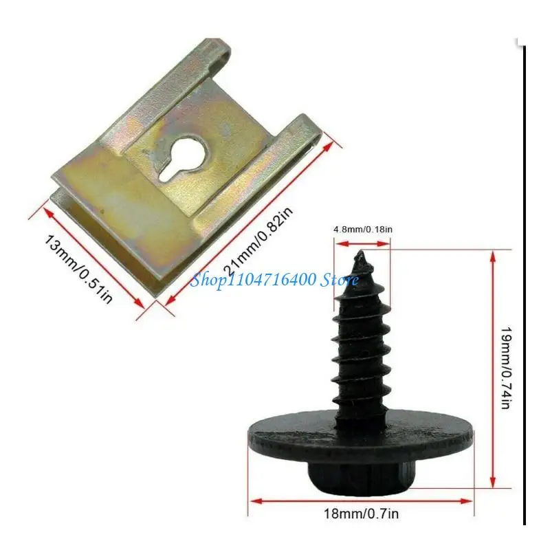 

y1gd U-Nut Screw Gasket Set Quick Release Under Tray Sheet Metal Clip Fixing 40x