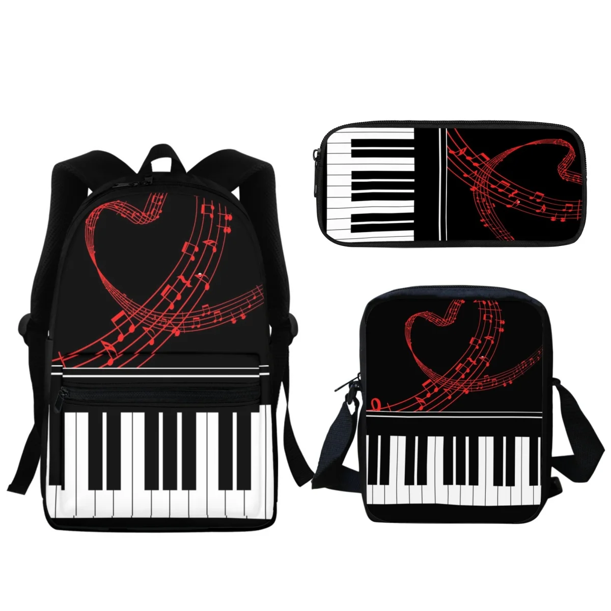 Brand Designer Piano Note Printing Backpack High Quality Girl Backpack Student Schoolbag Music Theme Small Messenger Bag Gift