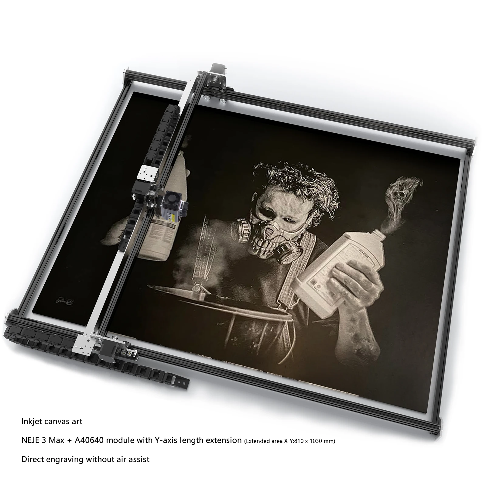 NEJE 3 Max A40640 CNC grawer laserowy precyzyjna metalowa drukarka laserowa przyrząd do cięcia drewna ze stali nierdzewnej Grayscale grawerowanie narzędzia