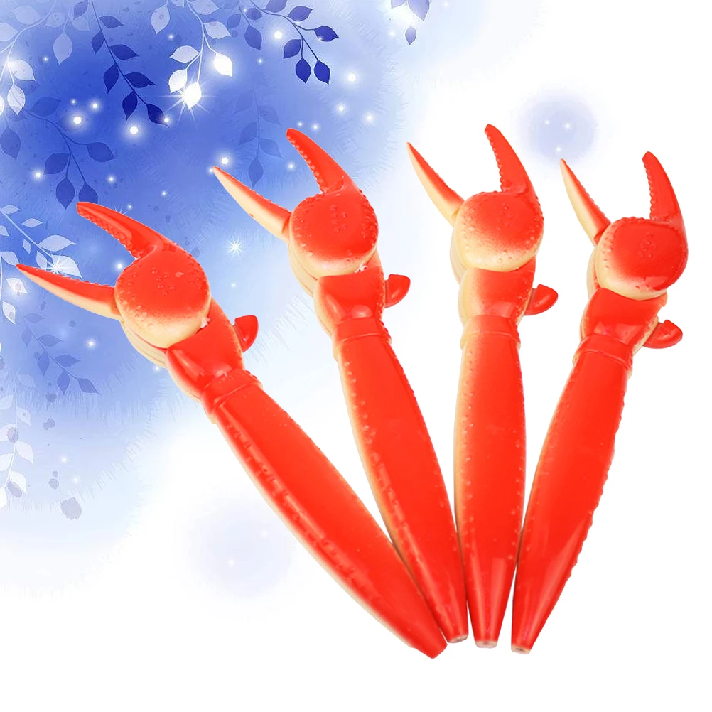 

4pcs Lobster Ballpoint Pen Creative Plastic Sign Creative Ball-Point Pen Writing Refillable Office School Use Pens