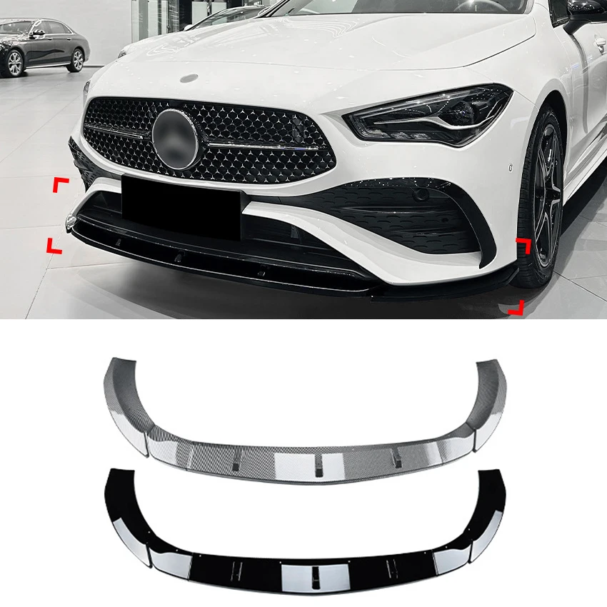 AMG‑Style Front Bumper Lip Splitter Spoiler Exterior Modification Accessories For Mercedes‑Benz CLA C118 X118 Facelift 2023-2025