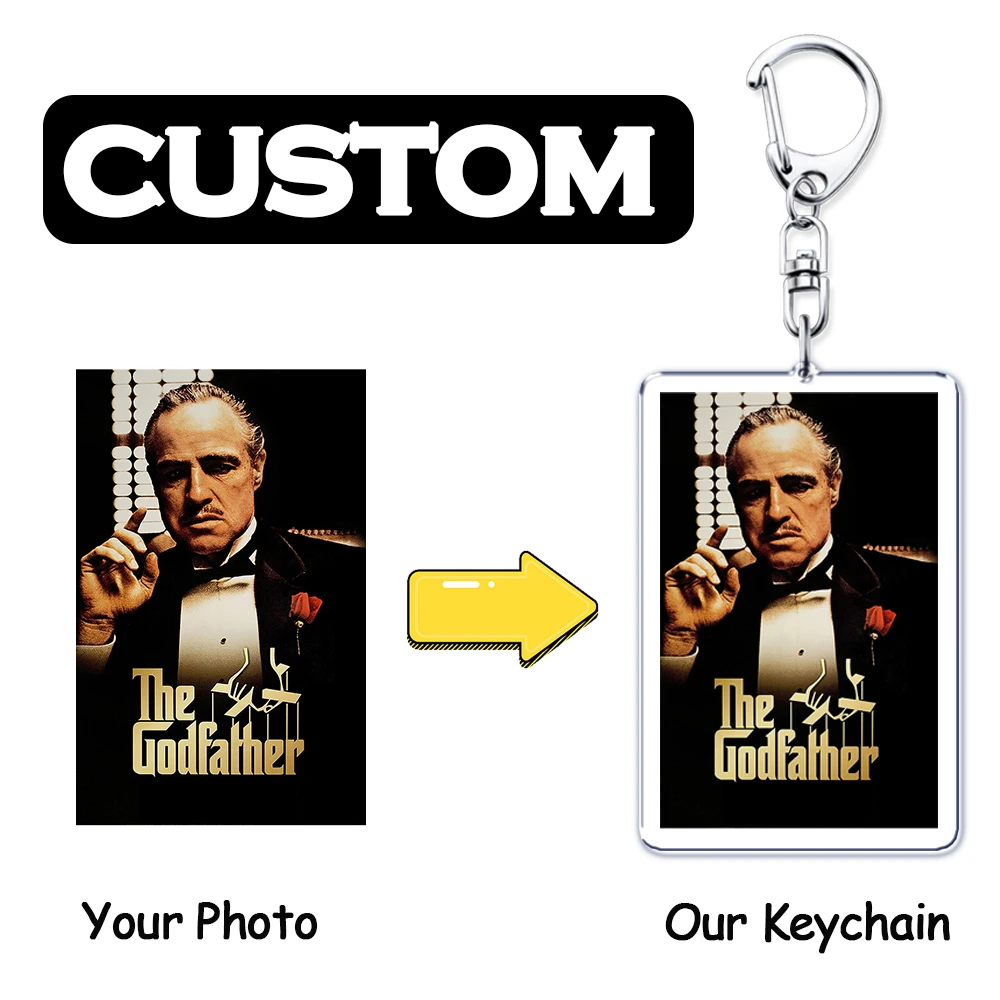 Custom Keychain Key Chain Photo Customized Movie Idol Pet Family Image Picture Personalized Keyrings Friends Birthday Fans Gifts