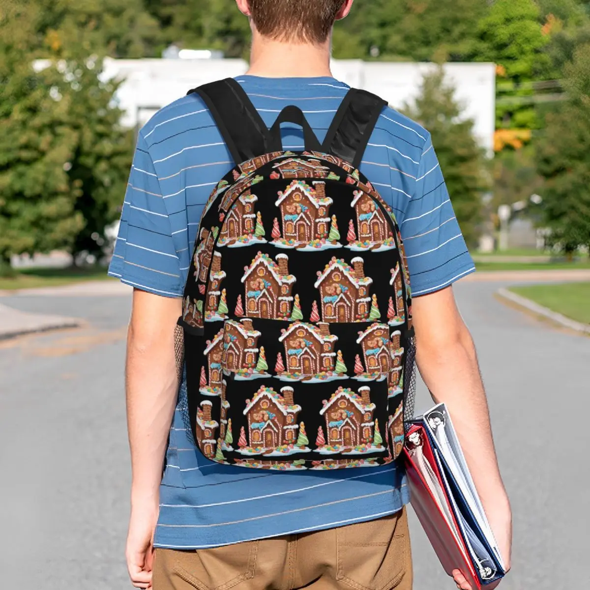 Whimsical Gingerbread House Full Of Joy Backpack Student BookBag Men Women School Bag Computer Shoulder Bags