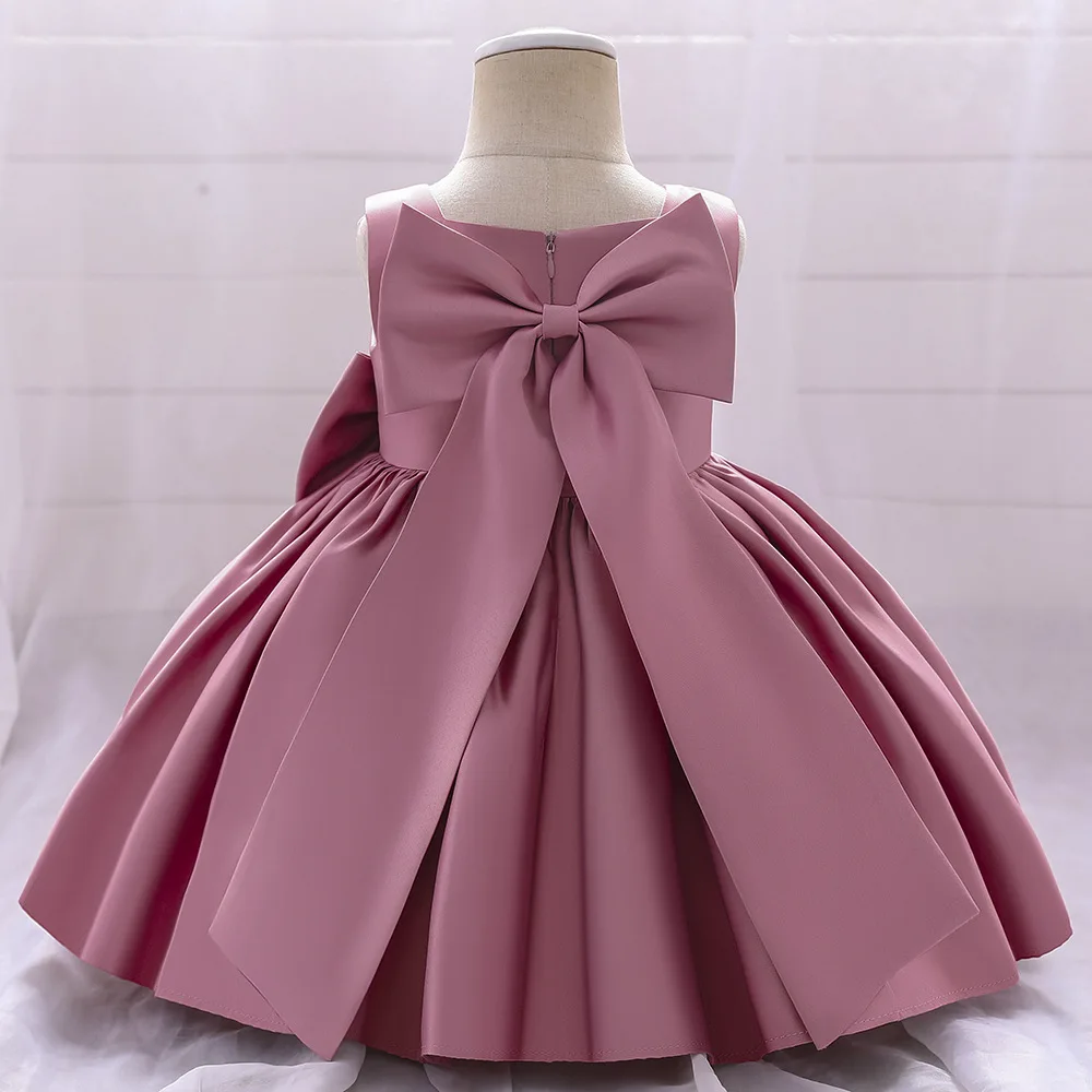 Baby Mädchen Geburtstag Party Kleid Infant Kleinkind Prinzessin Kleid Kinder Big Bowknot Gekräuselten Blumen Mädchen Hochzeit Pageant Formale Kleid