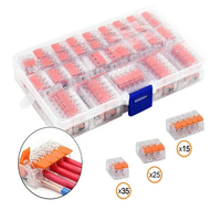 75Pcs Box Electrical Lever Wire Connectors 2 Port 3 Port 5 Port Electric Cable Clamp Mini Quick Wire Terminal Connector