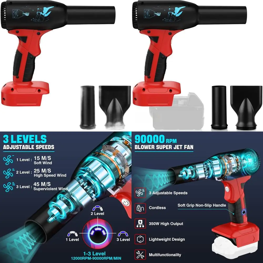 

20V Rechargeable Super Jet Air Blower with 400g Wind Speed and 3 Adjustable Settings for Outdoor and Home Use