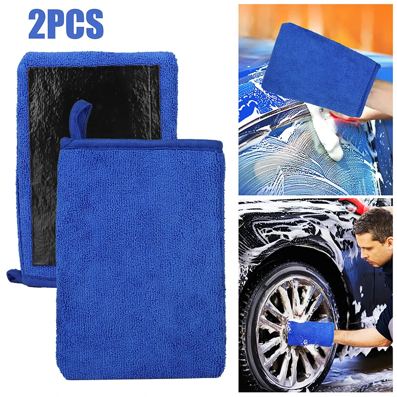 2Pcs Auto Detailing Mitt Reusable Car Paint Cleaning Glove Effective Cleaning Clay Decontamination Mitt For Polishing Cars Paint