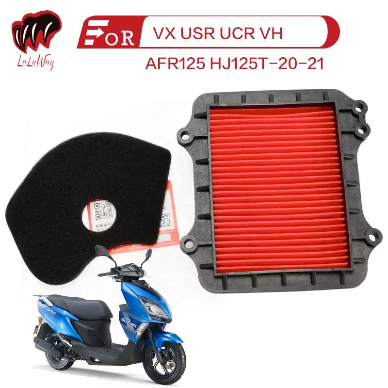 For HAOJUE SUZUKI VX USR UCR VH AFR125 HJ125T-20-21 Scooter Motorcycle Air Filter Motor Bike Intake Cleaner