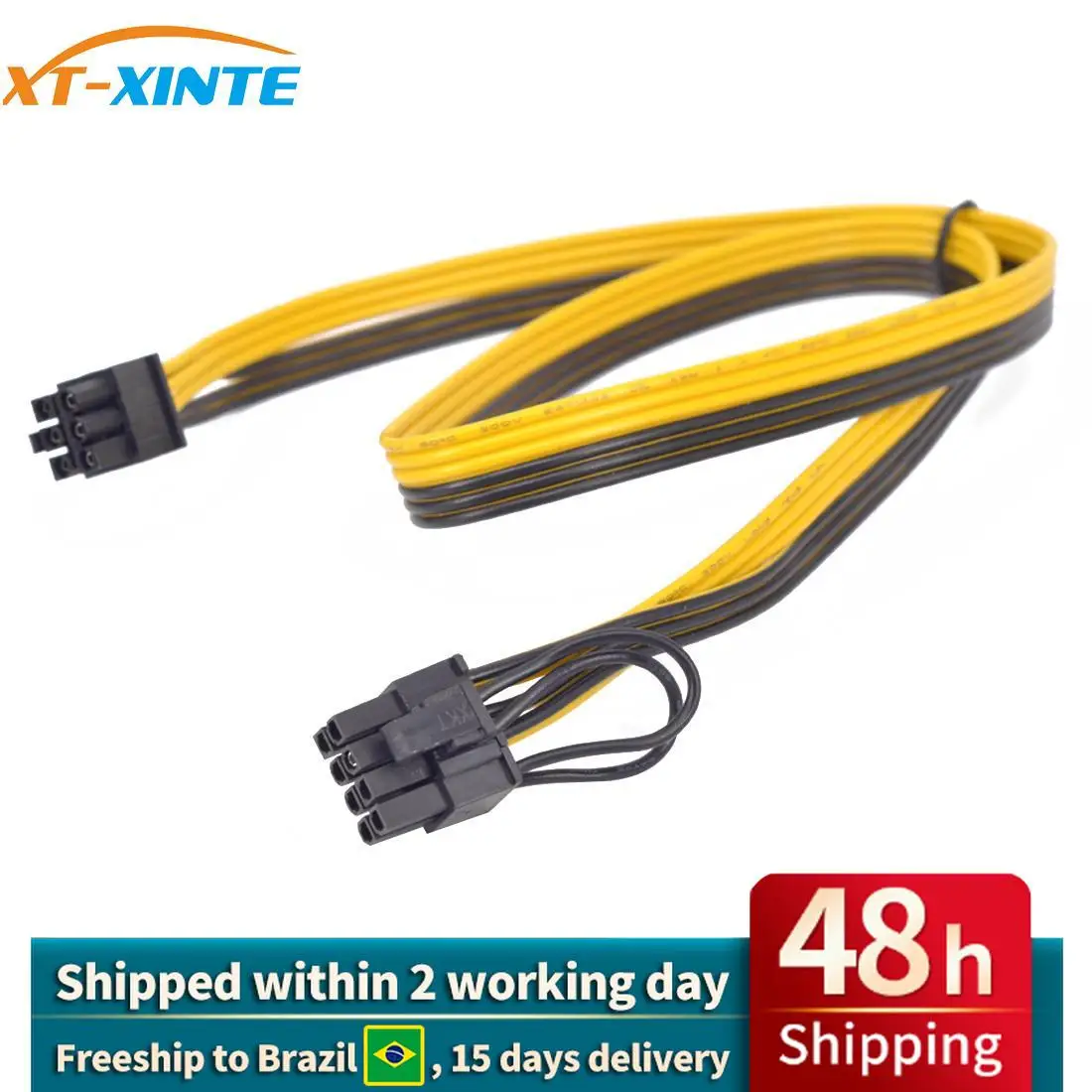 XT-XINTE PCIe 6Pin to 6+2 Pin Power Supply Cable 8 pin to 6 Pin PCI Express Graphics Card Power Cable Male to Male Port