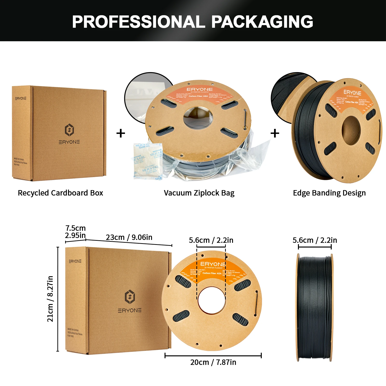 ERYONE Filament ASA z włókna węglowego 1.75mm, odporny na promieniowanie UV i warunki atmosferyczne, Filament ASA CF do druku 3D, idealny do druku na zewnątrz. — zdjęcie produktu 6