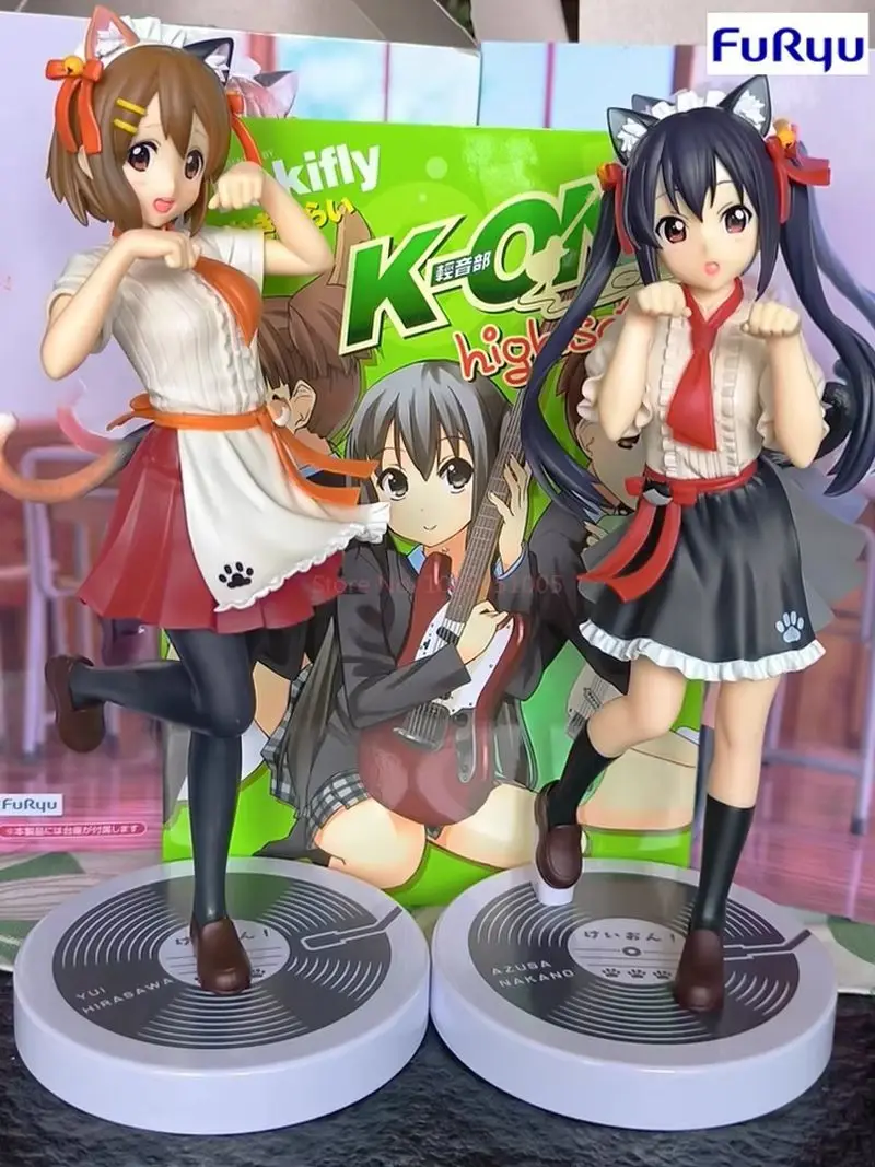 

In Stock Furyu K-ON! Trio-Try-It PVC Collectible Figure Set - Nakano Azusa Hirasawa Yui And Nekomusume Catgirl Action Figures