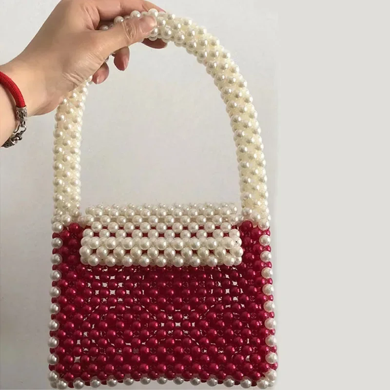 

Женская мода Ins платье знаменитостей сумки на одно плечо Роскошная ретро-сумка с красным жемчугом вечерняя сумка ручная работа сумка из бисера