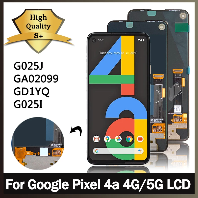 AMOLED Pixel 4A LCD For Google Pixel 4a 4G 025J LCD Display Screen Touch Digitized Assembly For Google 4a 5G GD1YQ LCD