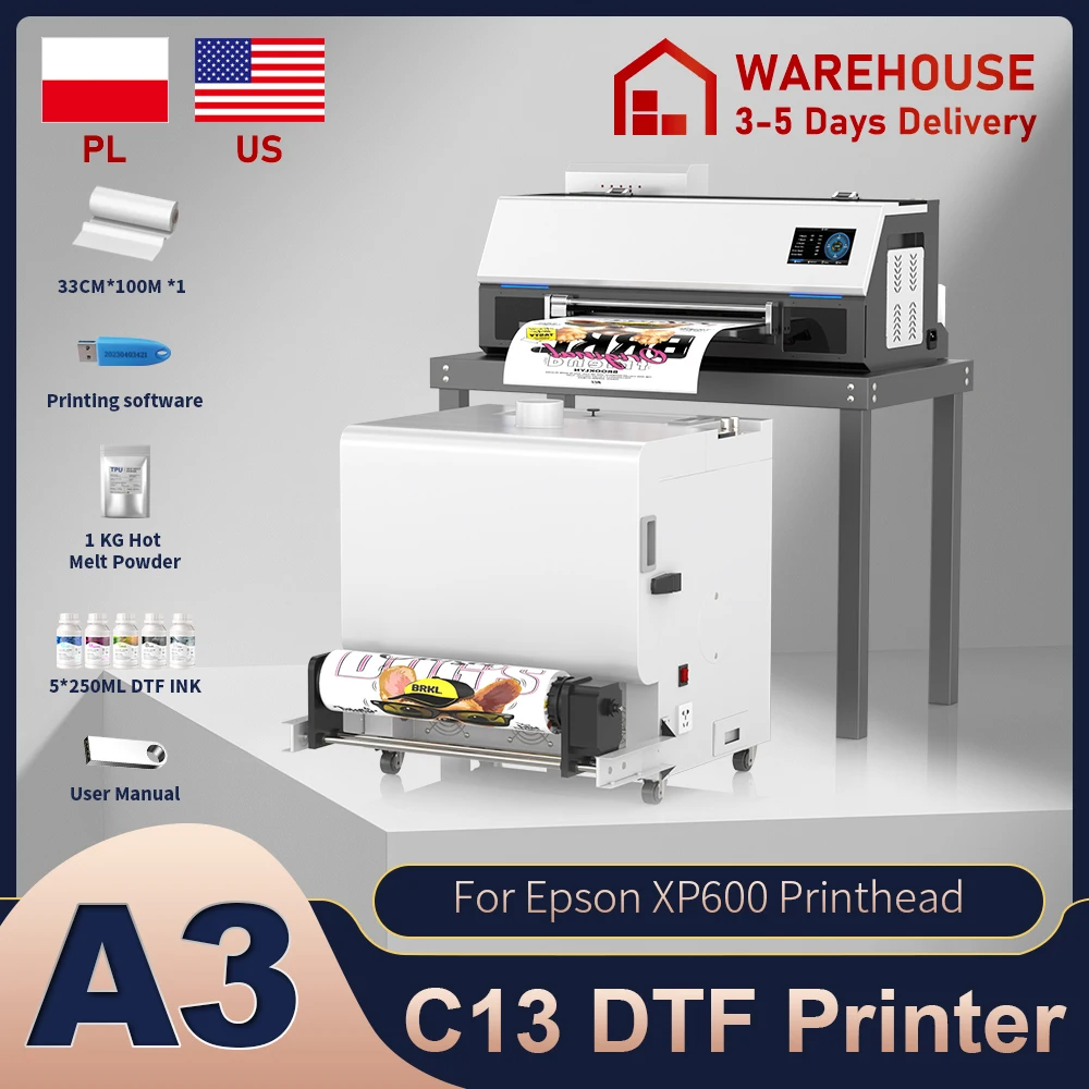 

A3 DTF Printer XP600 Impresora A3 dtf Printing Machine Direct to Film T-Shirts A3 DTF Printers For T-Shirt Hoodies Bags