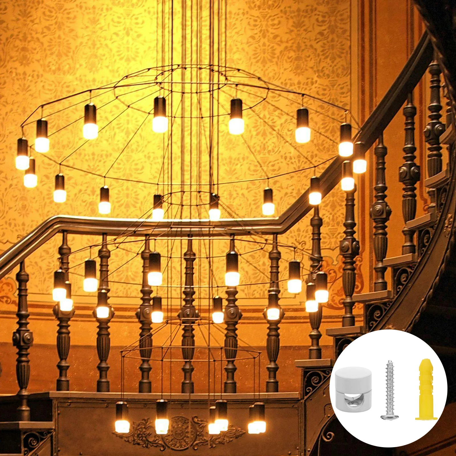 

4pcs Cord Grip Strain Relief Connector For Pendant Light Cable Fixing Clamp Retro Style Durable Gland Lockers Hanging Lights