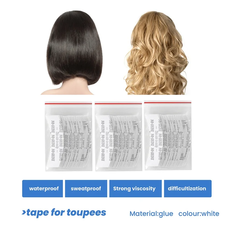 

B02C-108Pc/Lot No-Shine Wig Tape Double Adhesive Extension Hair Tape Strips Waterproof For Toupee/Lace Front Wigs Film Easy Inst