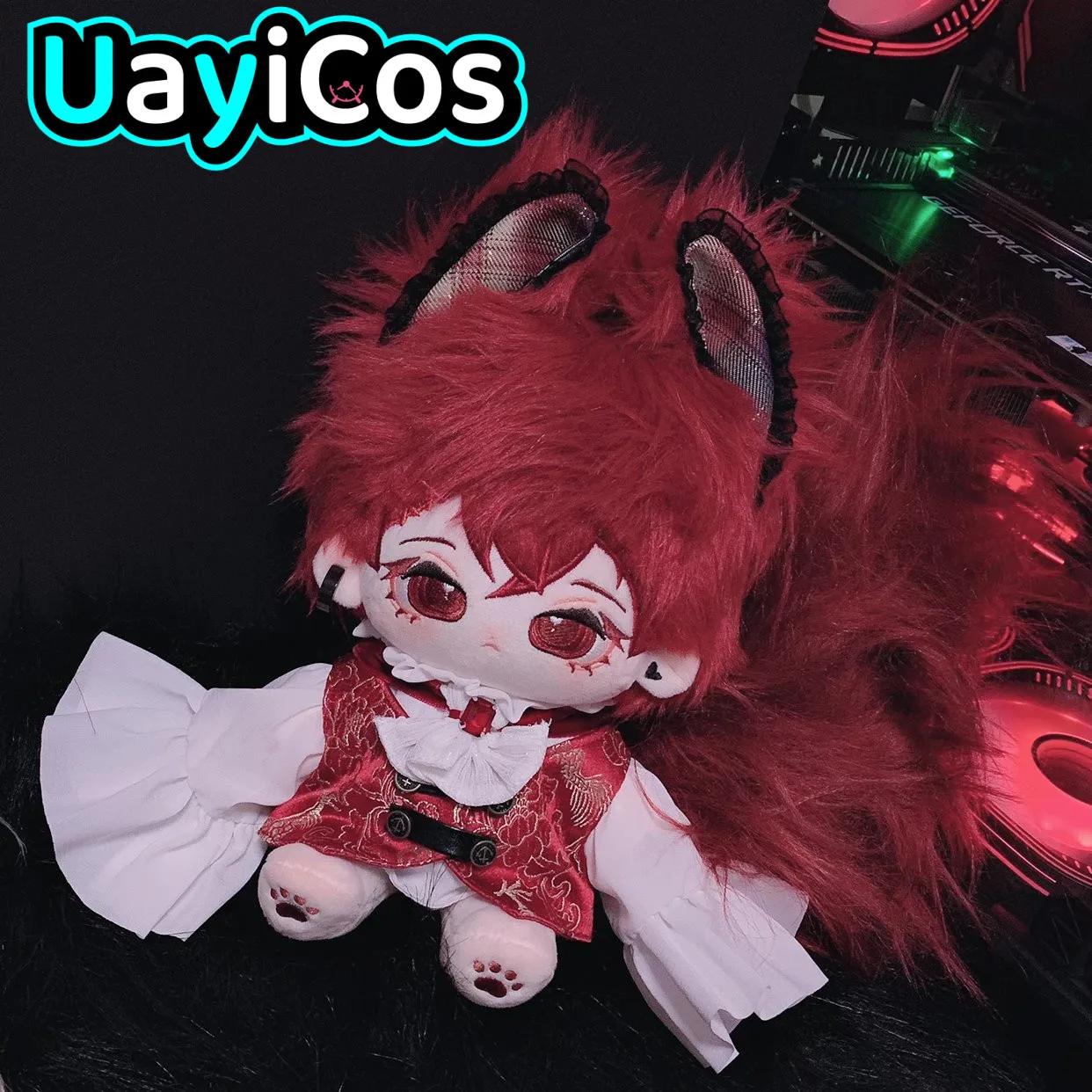 

Original Handsome Cool Monster Red Hair Tail Boy No Attributes Stuffed 20cm Plushie Plush Pillows Cotton Doll Body Anime Toy