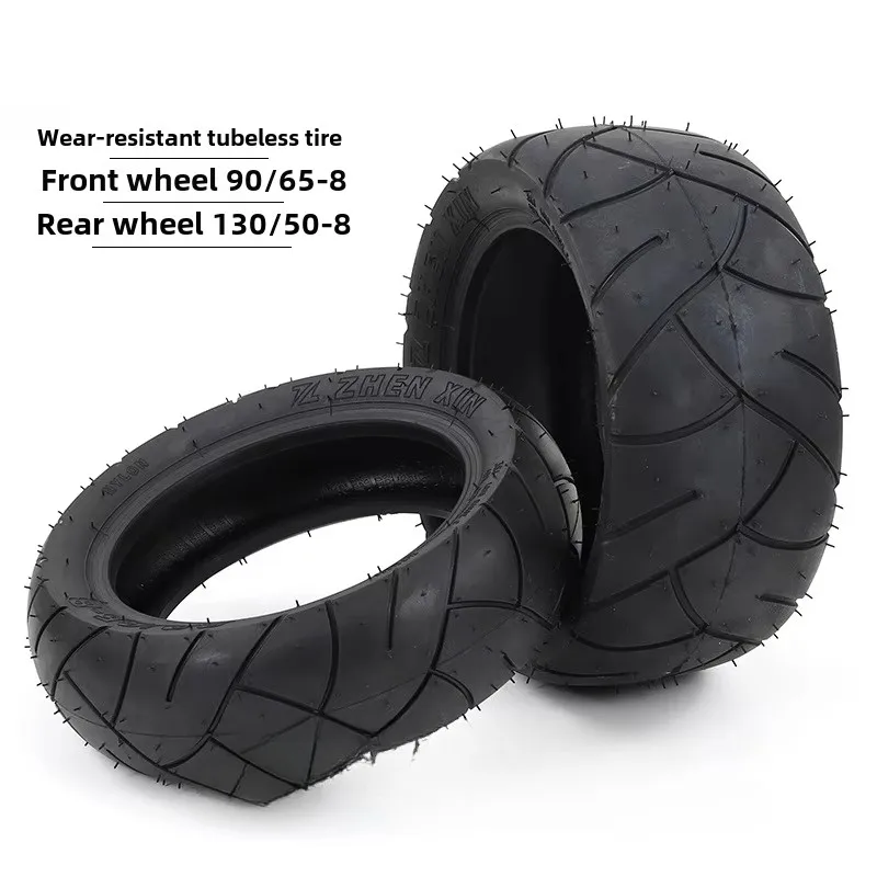

Wear-resistant Vacuum Tire, Front Wheel 90/65-8, Rear Wheel 130/50-8 for Dirt Pit Bike, Terrain Vehicle, Motorcycler Accessories