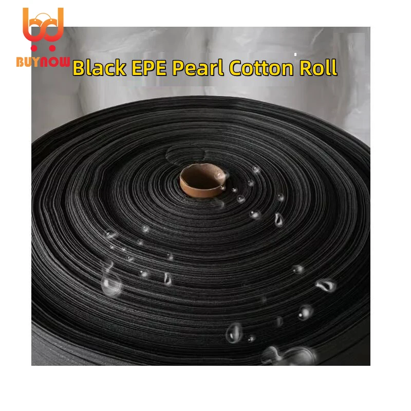 Black Flat Pearl Cotton 2mm EPE Pearl Cotton Shock-absorbing Pad High-end Packaging Cotton Handmade Material Width 20/30/40CM