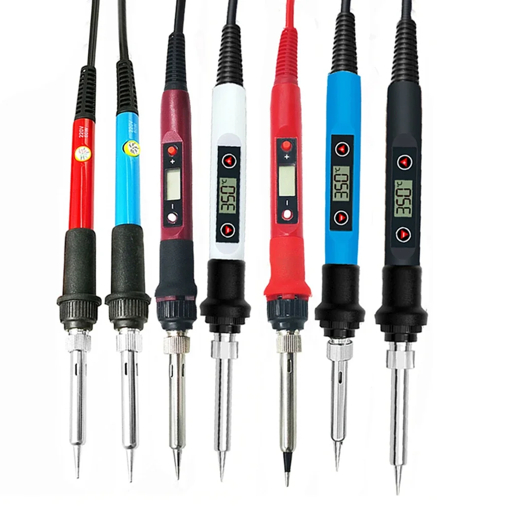 Digital Electric Soldering Iron 60/80W - Temperature Adjustable with Iron Tips, Stand, Tin Wire