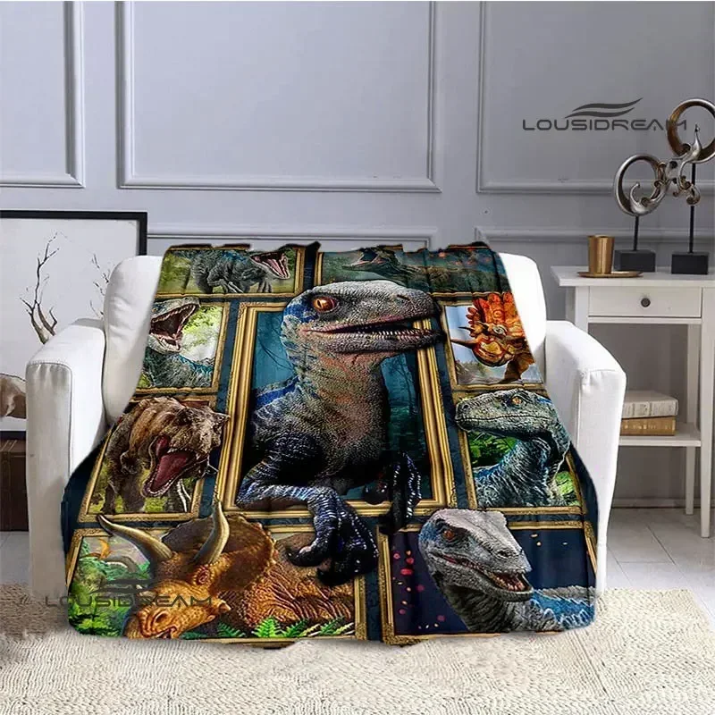 

3D Jurassic Park Cartoon Printed Blankets Picnic blanket Flange Warm blanket Home travel blankets bed linings birthday gift