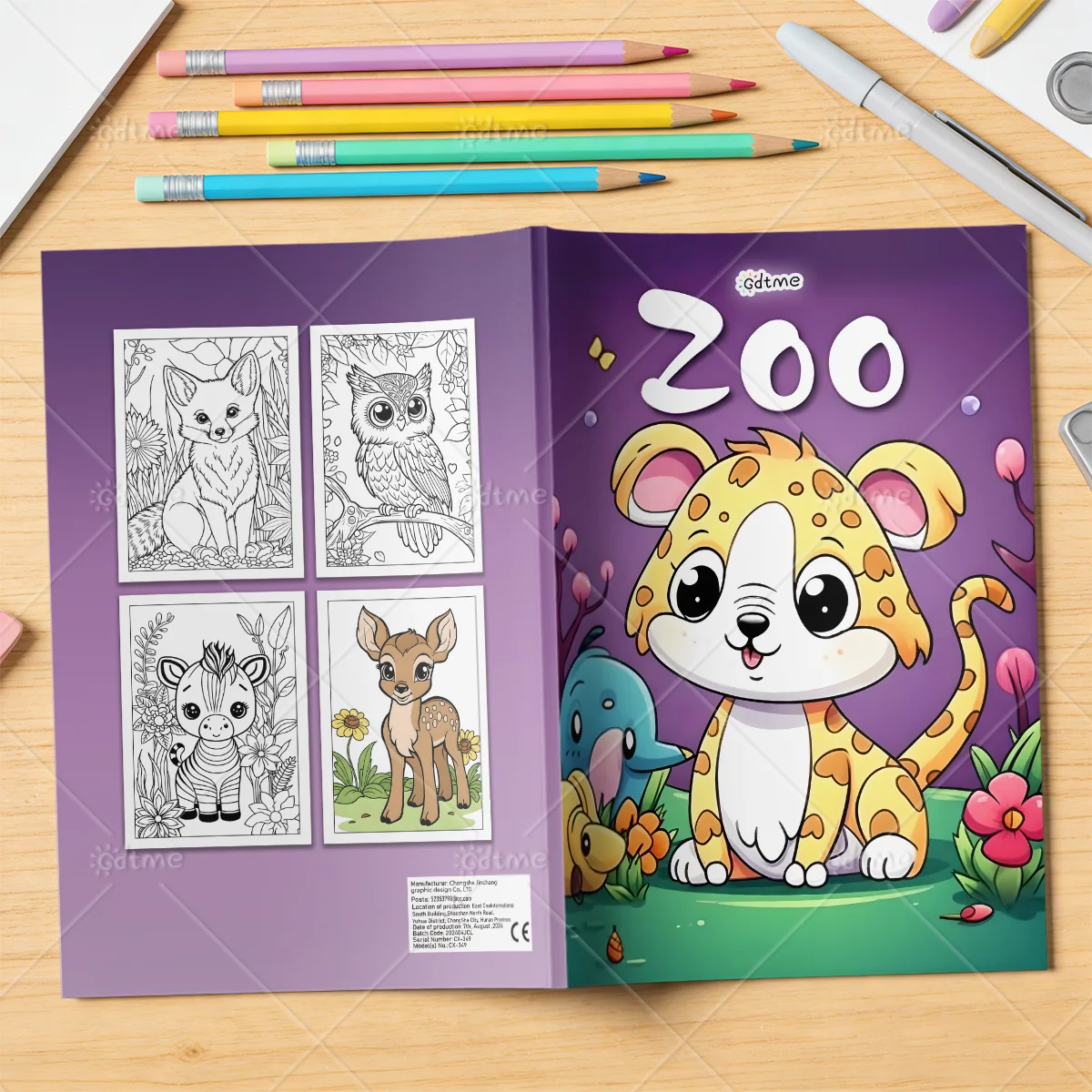 Erwachsenen-Malbuch mit Cartoon-Meerestieren und Dinosauriern, DIY-Ausmalbuch, Geburtstagsgeschenk ﻿ – Detail 3
