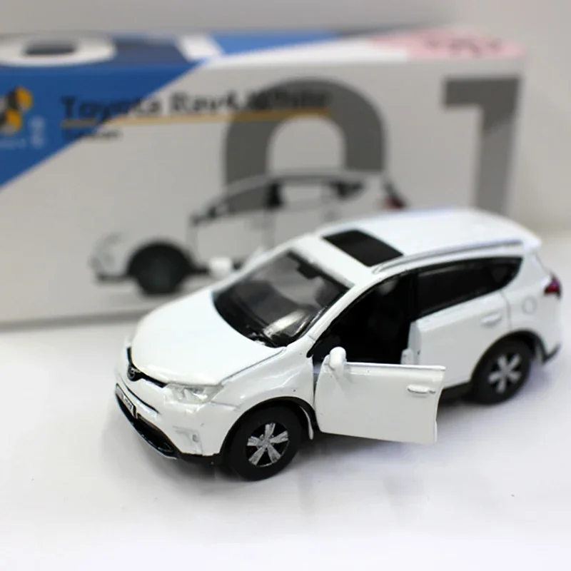 Diecast Alloy 1:64 RAV4 White Off-road Vehicle Model SUV Adult Out of Print Collection Display Ornament Souvenir