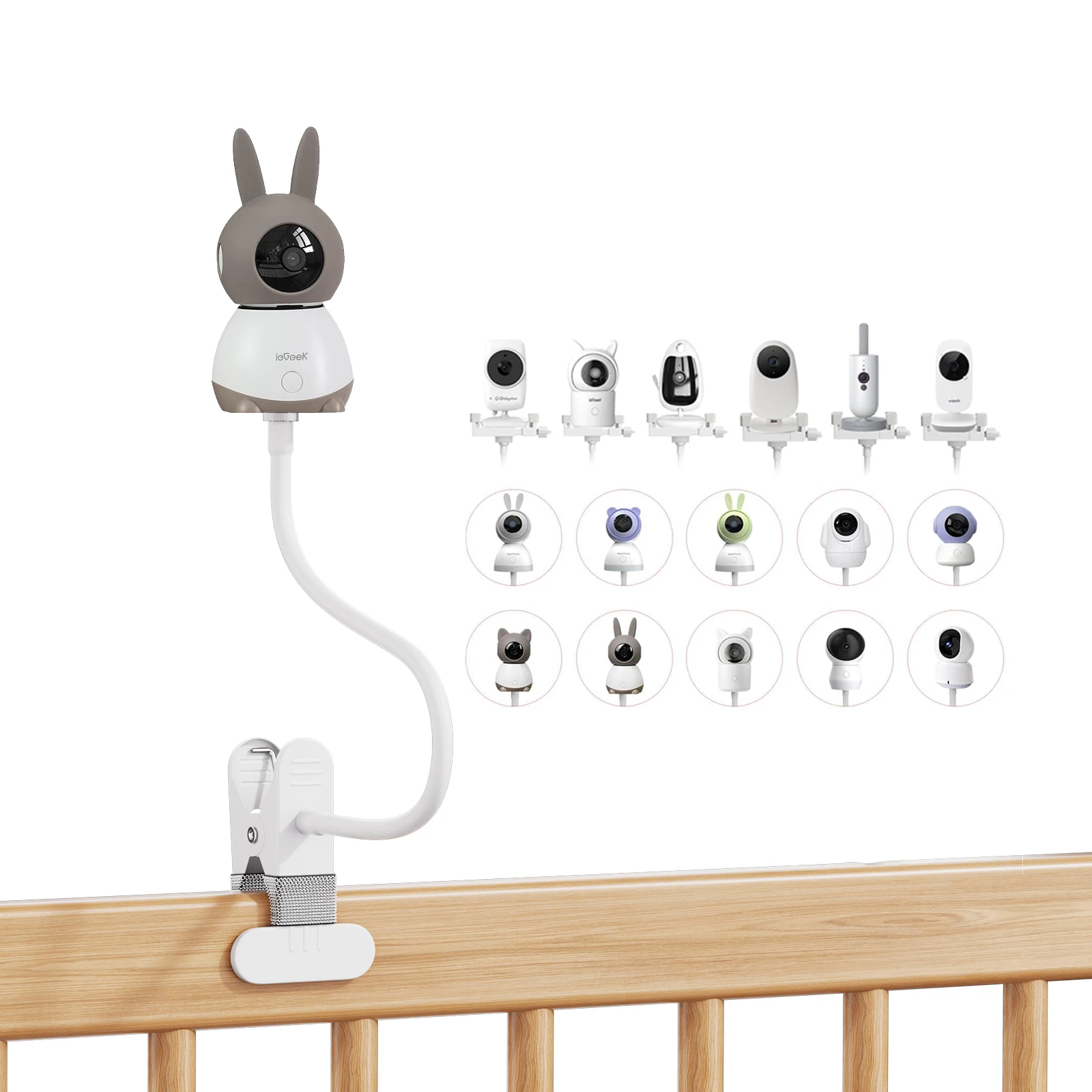 Suporte Universal para Monitor de Bebê GHB, Montagem Flexível para Câmera para HelloBaby/Vtech/momcozy/Boifun/Babystar/Philips