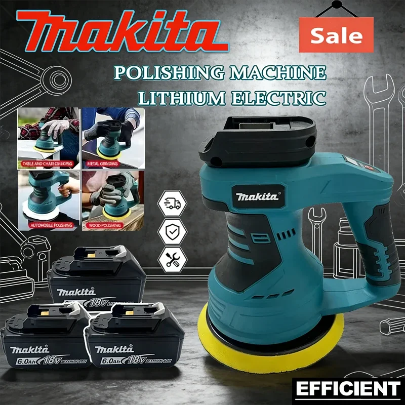 

Makita Cordless Car Polisher Rechargeable Polisher 8 Gears Adjustable Auto Electric Waxing Sanding Sealing Glaze Tool