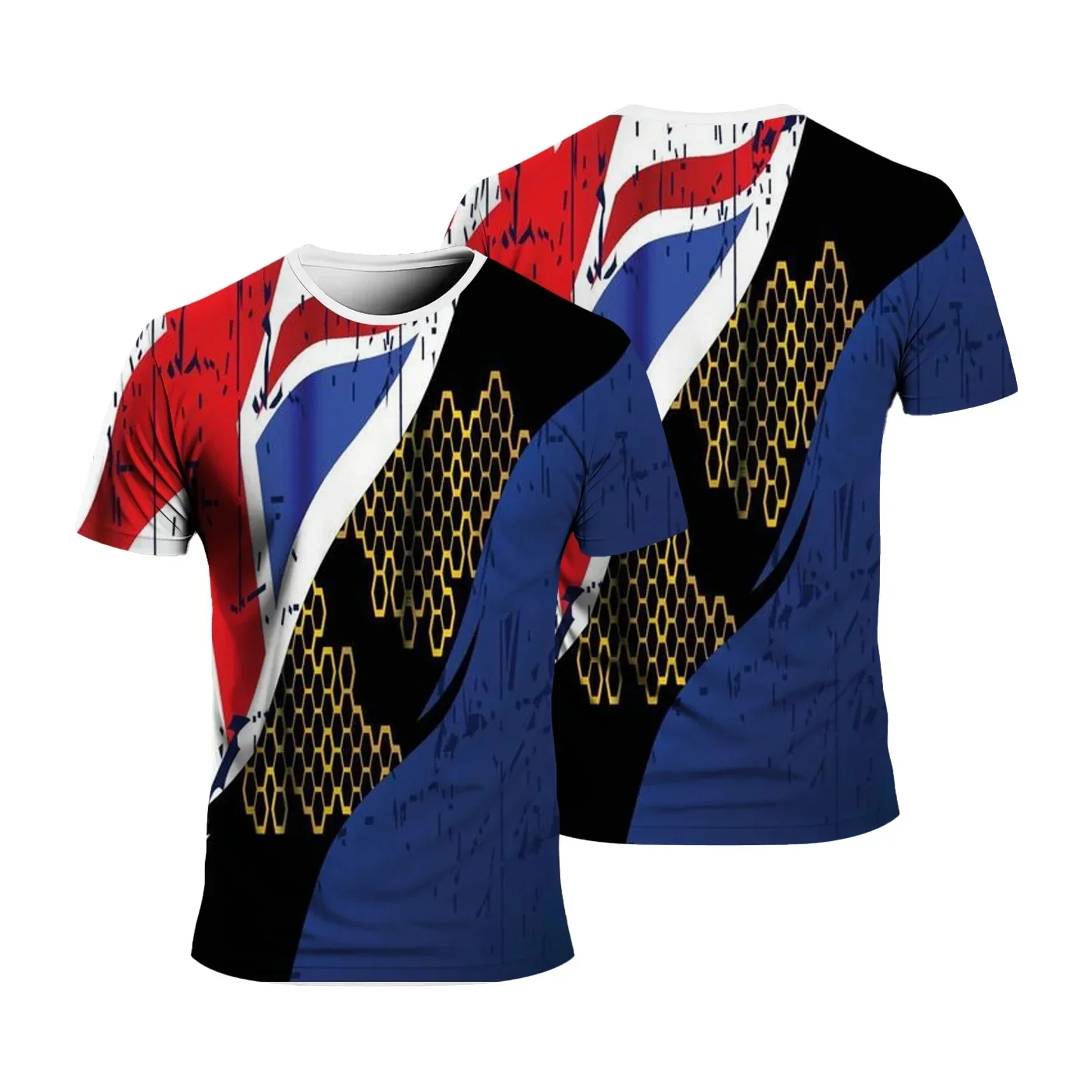 Men's Harajuku Sports 3D Colorful Summer T-Shirt, Loose and Comfortable, Everyday Casual, Crew Neck, Plus Size, Short Sleeve Top