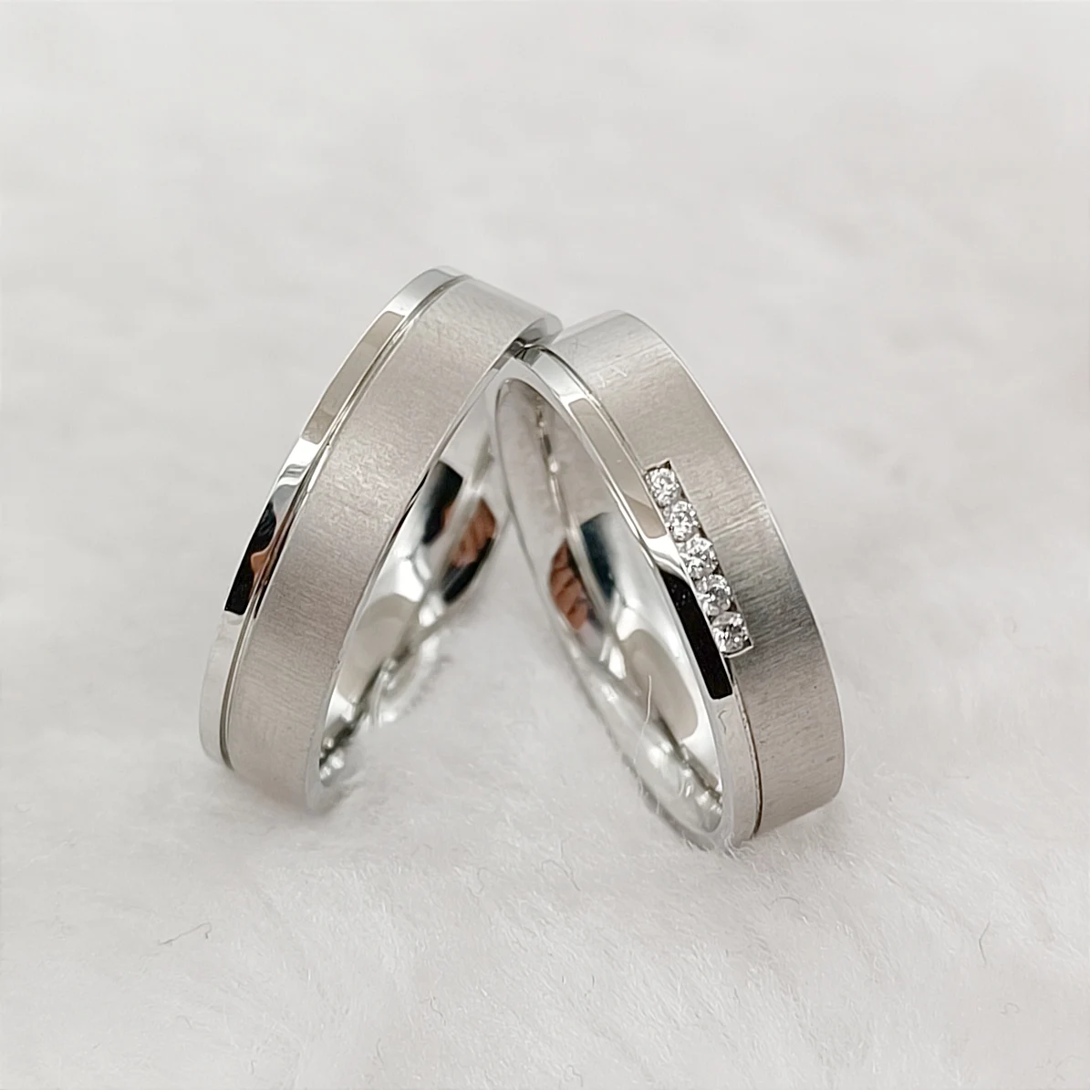 Ladies and Gents Wedding Rings Set for Couples Surgical Stainless Steel Jewelry Alliance Never Fade