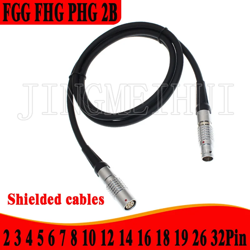 

2B Solder 1 m shielded cable EEG FGG FHG PHG male and female plugs External nut fixing socket 2 3 4 5 6 7 8 10 12 14 16 18 pins