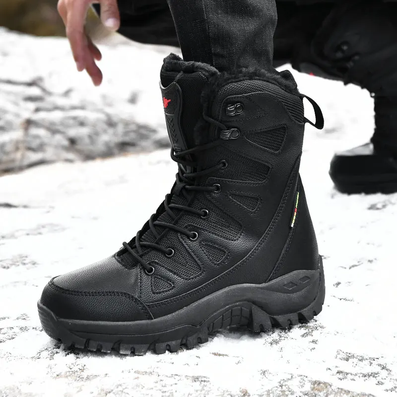

Winter Men Tactical Boots Motorcycle Ladies Snow Boots Army Desert Climbing Hiking Shoes Safety Women Comfortable Hunting Boots