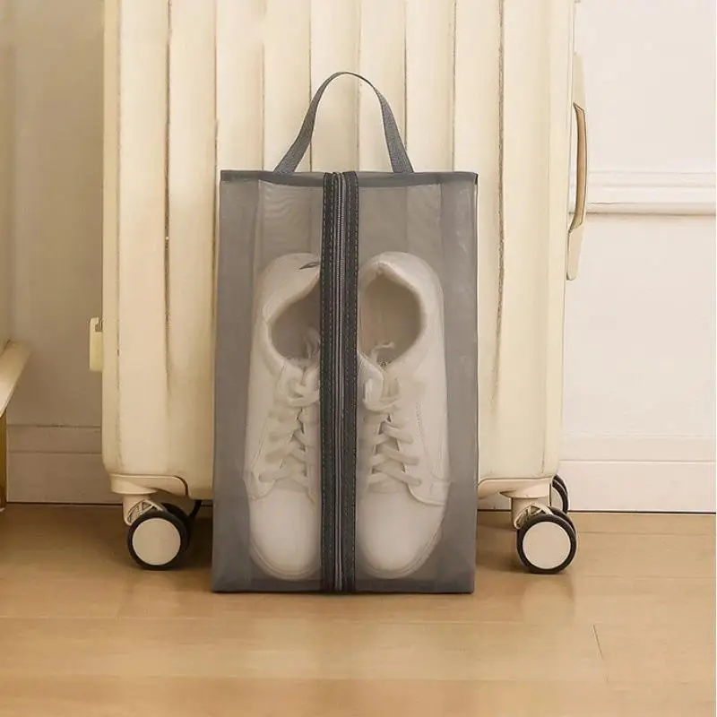 1Pcs Large Capacity Organizer Foldable Breathable Mesh Shoe Bags For Gym Travel Beach Makeup Toiletries Storage