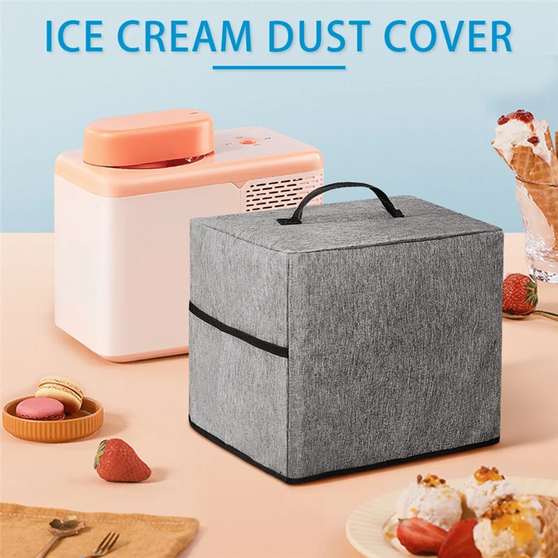 

BABZ-Ice Maker Cover Ice Square Maker Dust Shield Protector Dust Protection Portable Ice Makers Cover With Storage Pocket
